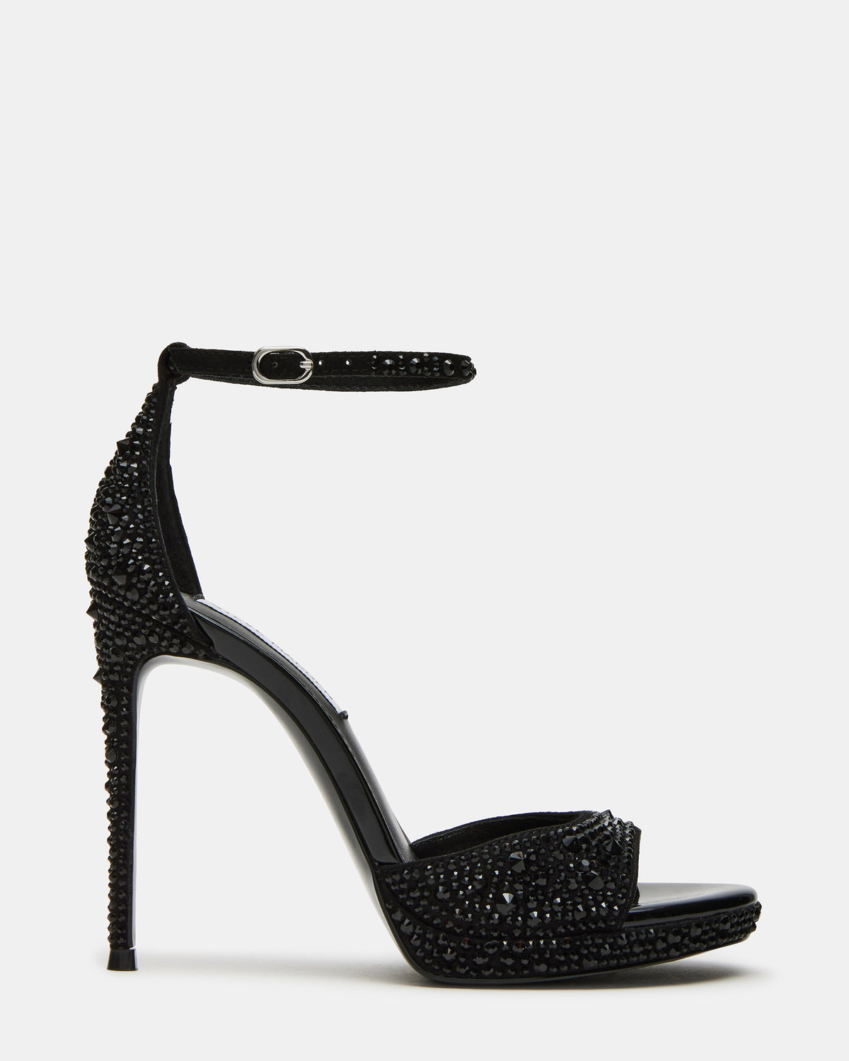 Steve Madden WILEY Black Rhinestone Women's Open Toe Stiletto Heel