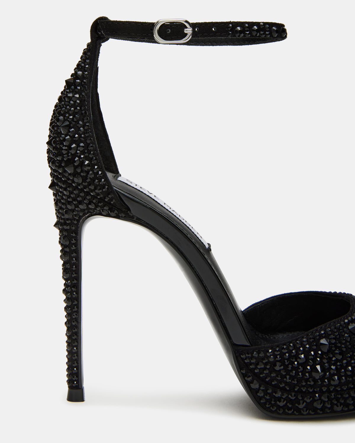 Steve Madden WILEY Black Rhinestone Women's Open Toe Stiletto Heel
