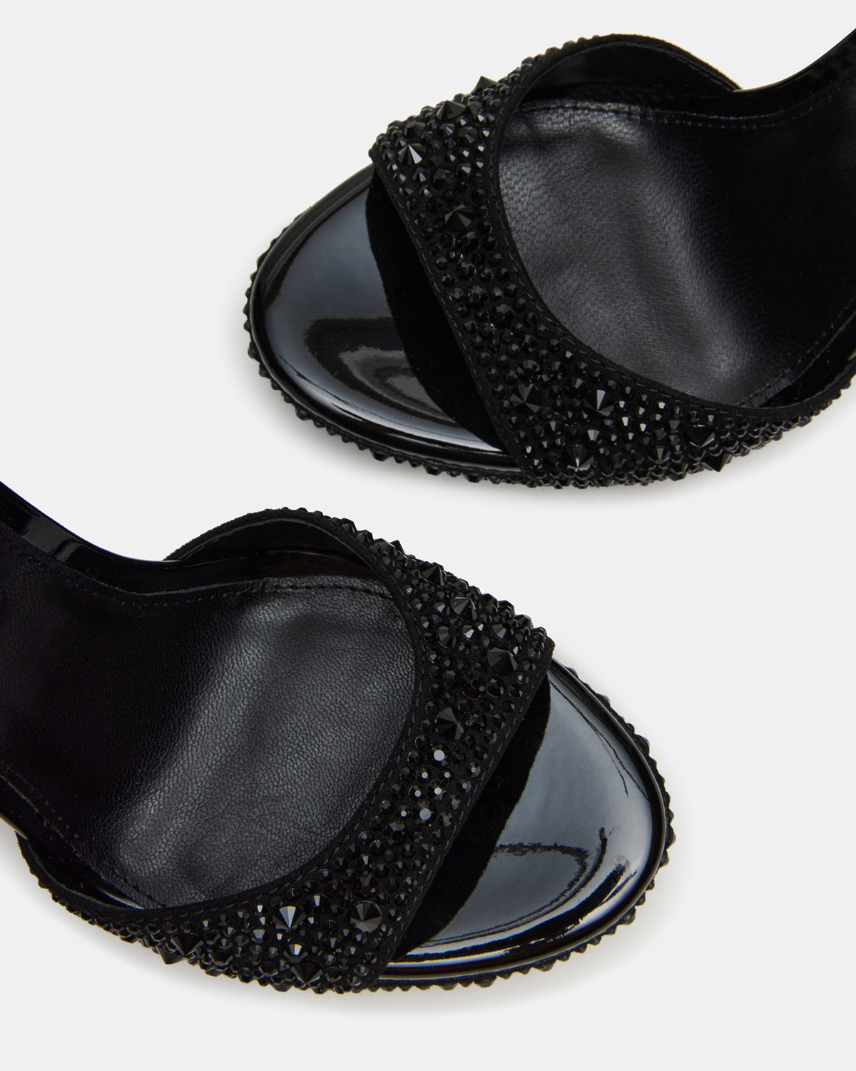 Steve Madden WILEY Black Rhinestone Women's Open Toe Stiletto Heel