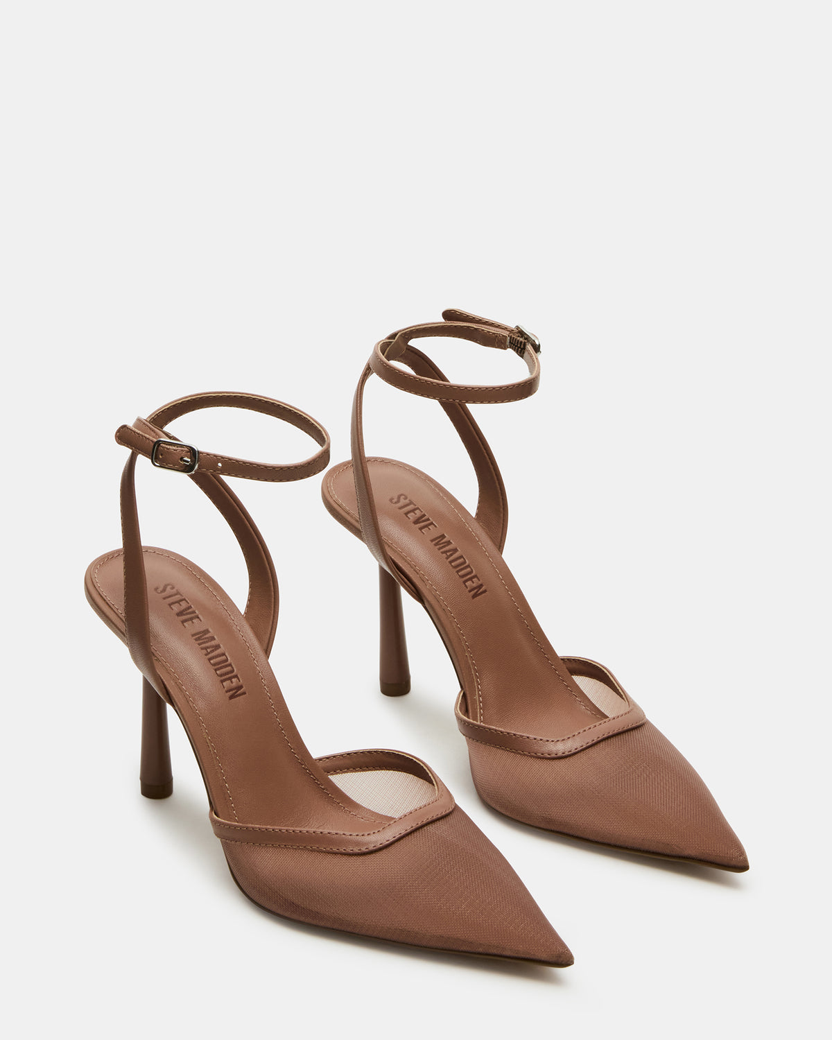 Steve Madden ALLIANCE Mesh Mocha Pointed-Toe Pump Women's Heel