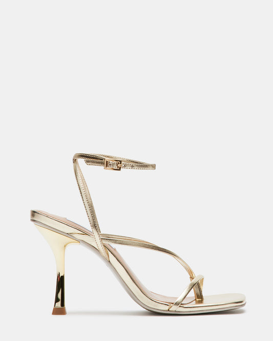 Steve Madden ANNIE Champagne Women's Strappy Square Toe Heel