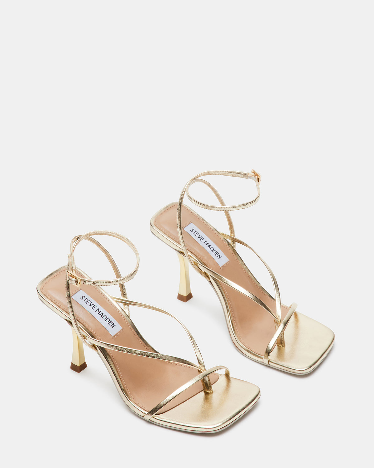 Steve Madden ANNIE Champagne Women's Strappy Square Toe Heel