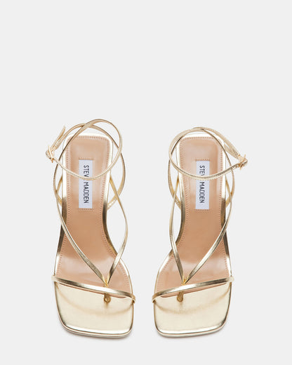 Steve Madden ANNIE Champagne Women's Strappy Square Toe Heel