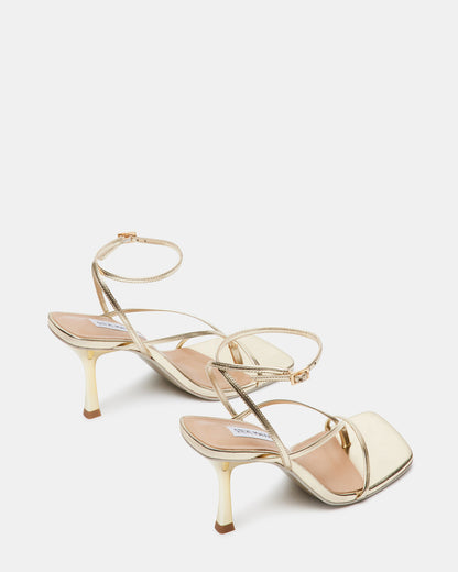 Steve Madden ANNIE Champagne Women's Strappy Square Toe Heel