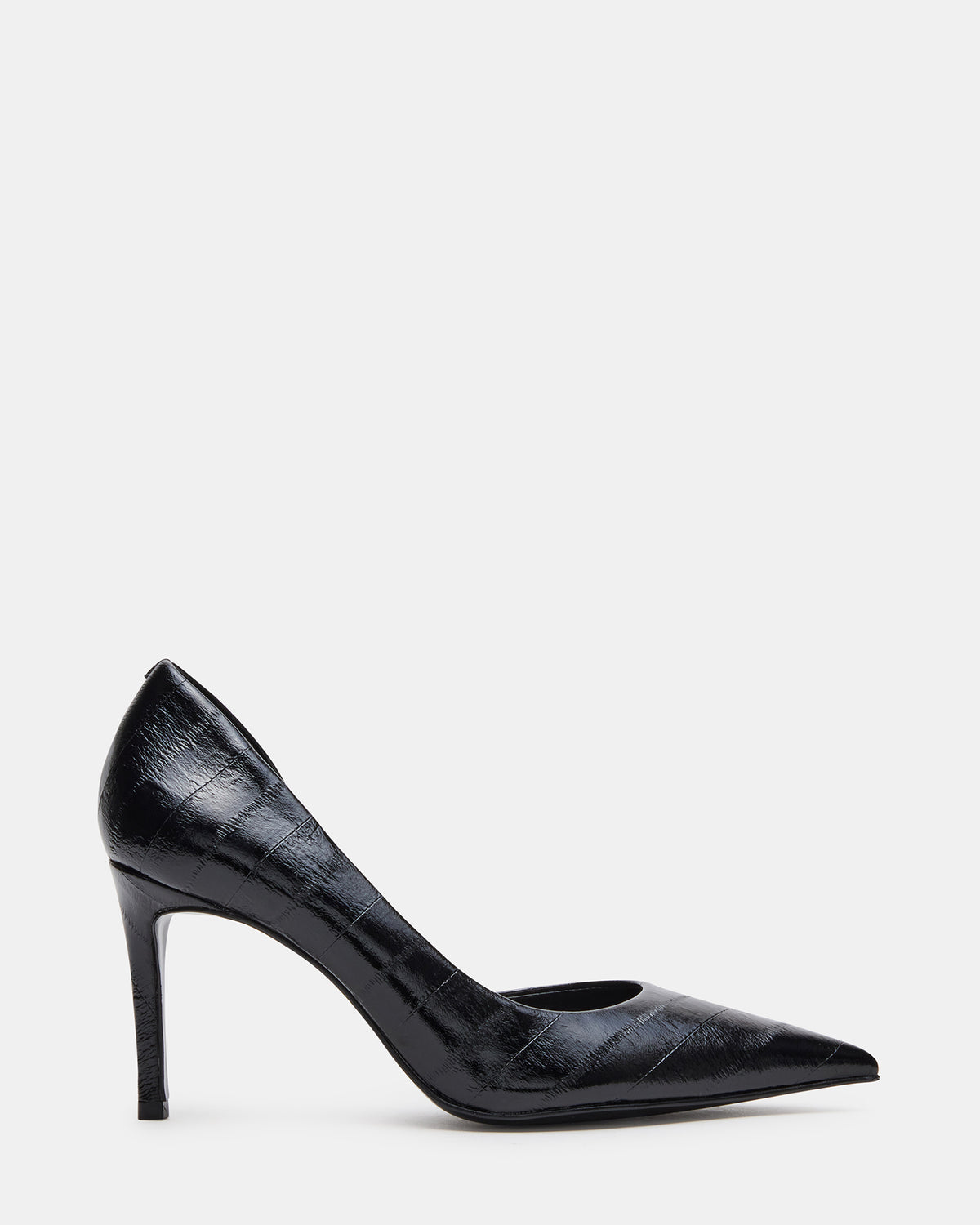 Steve Madden NULA Black Eel Pointed-Toe Stiletto Pump Women's Heel