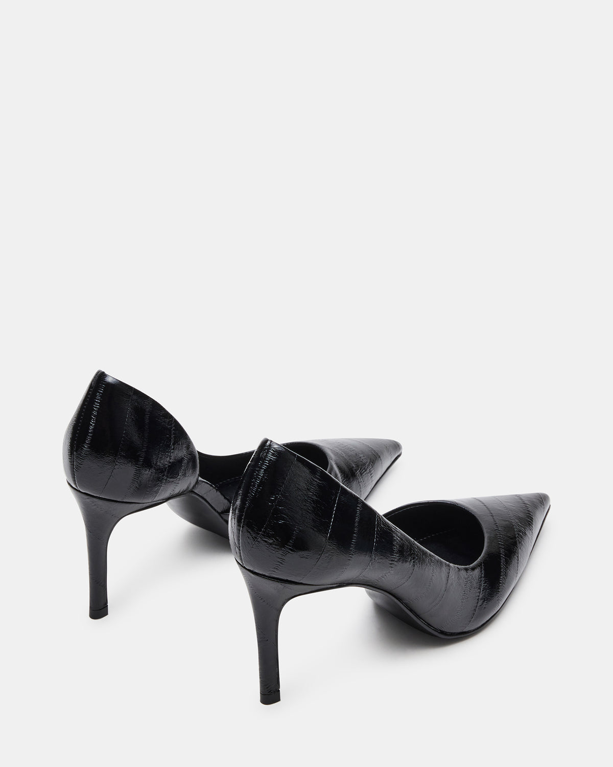 Steve Madden NULA Black Eel Pointed-Toe Stiletto Pump Women's Heel