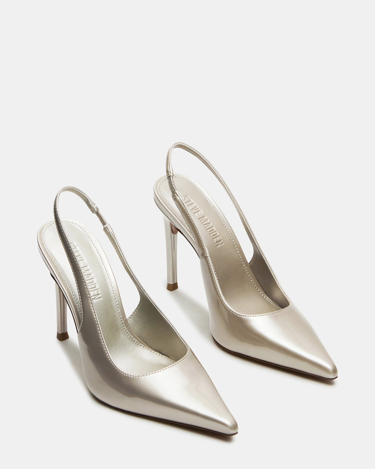 Steve Madden REYES Champagne Slingback Stiletto Pointed-Toe Pump Women's Heel