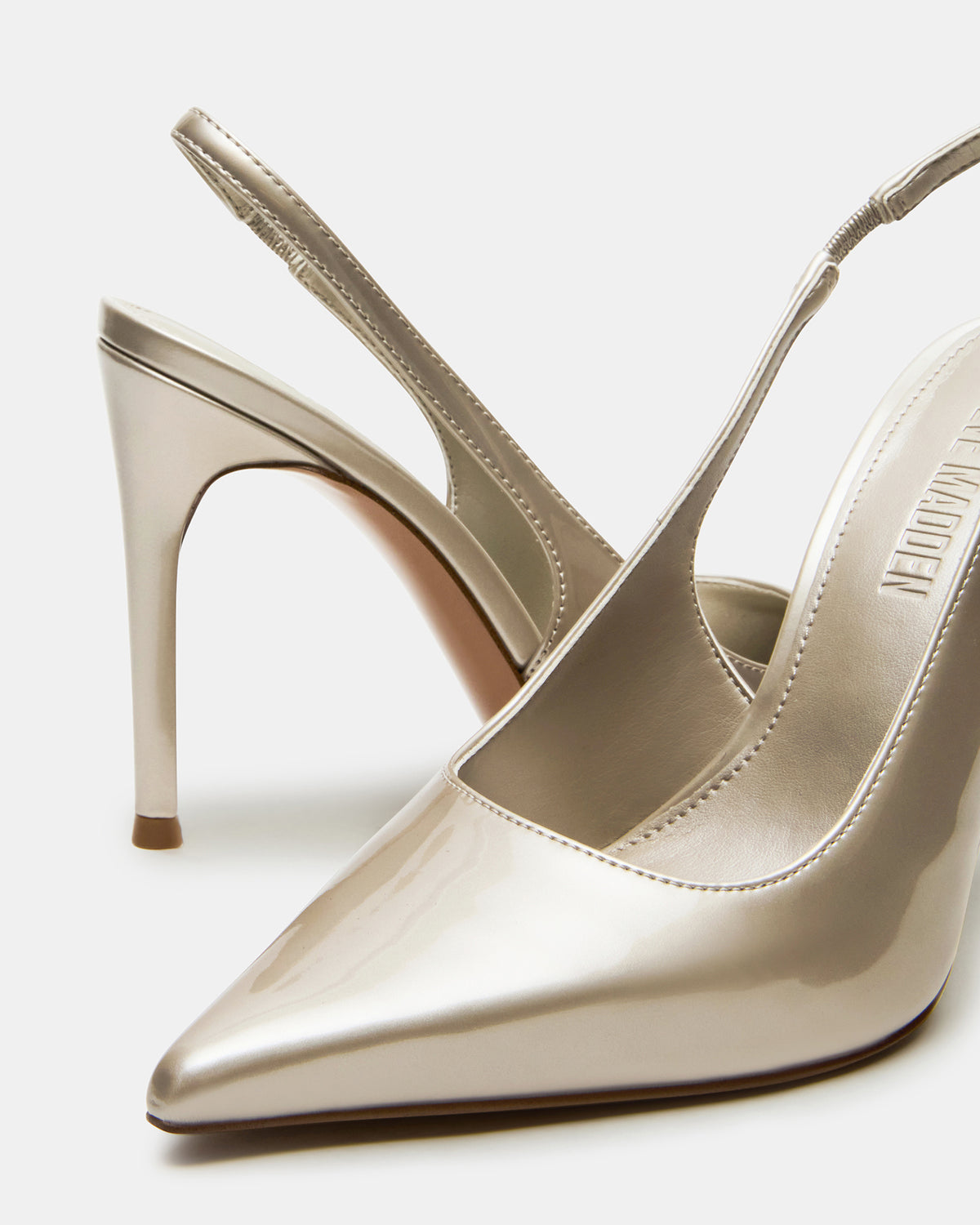 Steve Madden REYES Champagne Slingback Stiletto Pointed-Toe Pump Women's Heel