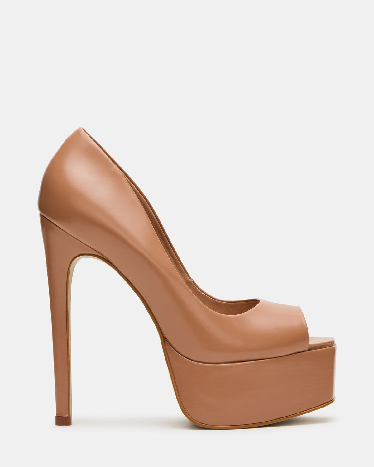 Steve Madden IVES Blush Box Leather Platform Square-Toe Stiletto Women's Heel