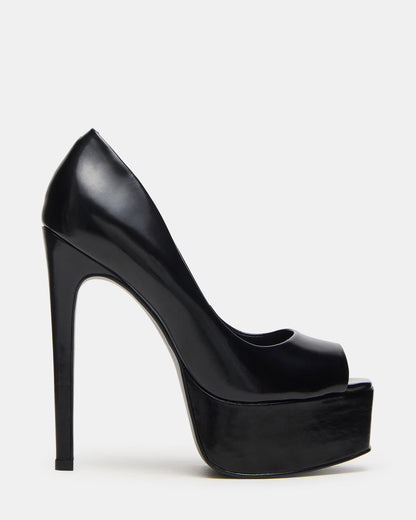 Steve Madden IVES Black Box Platform Square-Toe Stiletto Women's Heel