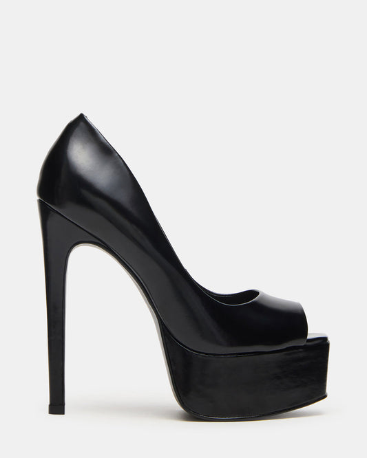 Steve Madden IVES Black Box Platform Square-Toe Stiletto Women's Heel