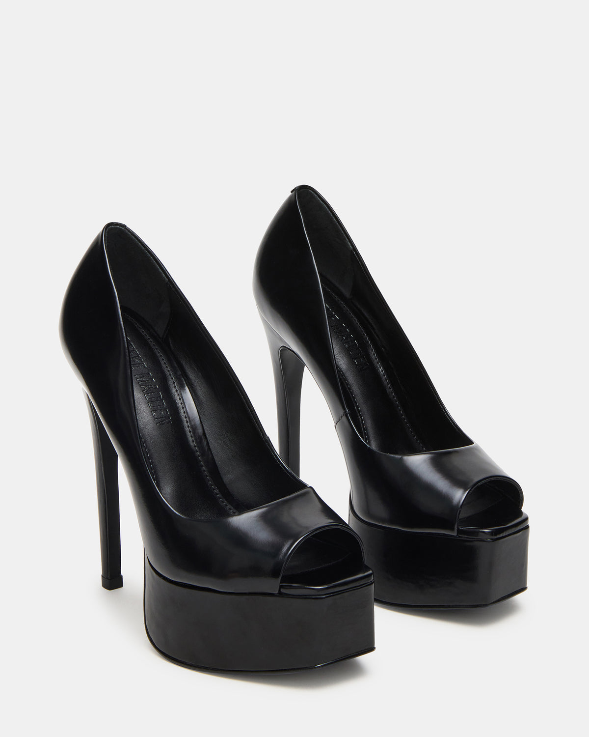 Steve Madden IVES Black Box Platform Square-Toe Stiletto Women's Heel