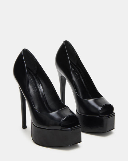 Steve Madden IVES Black Box Platform Square-Toe Stiletto Women's Heel