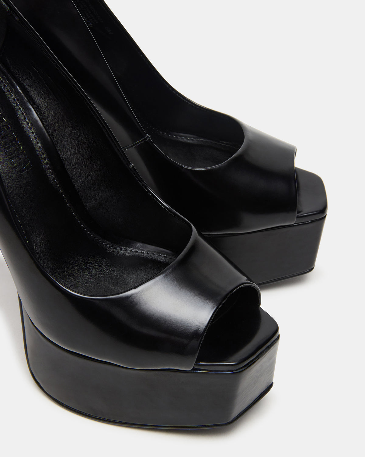 Steve Madden IVES Black Box Platform Square-Toe Stiletto Women's Heel