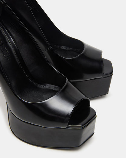 Steve Madden IVES Black Box Platform Square-Toe Stiletto Women's Heel