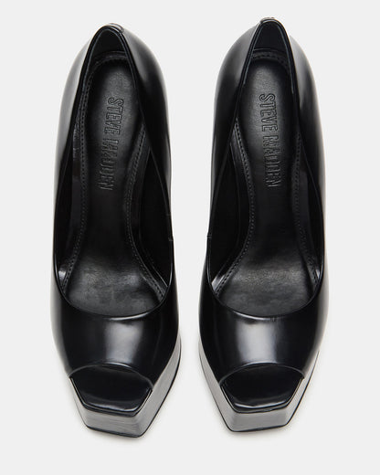 Steve Madden IVES Black Box Platform Square-Toe Stiletto Women's Heel