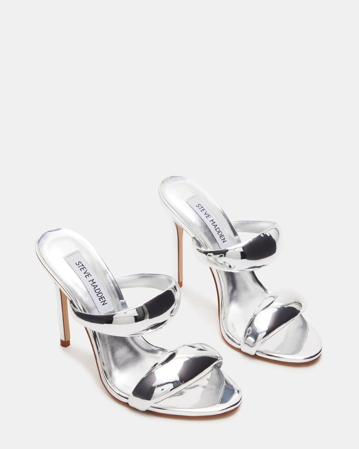 Steve Madden SATURN Silver Stiletto Mule Women's Heel