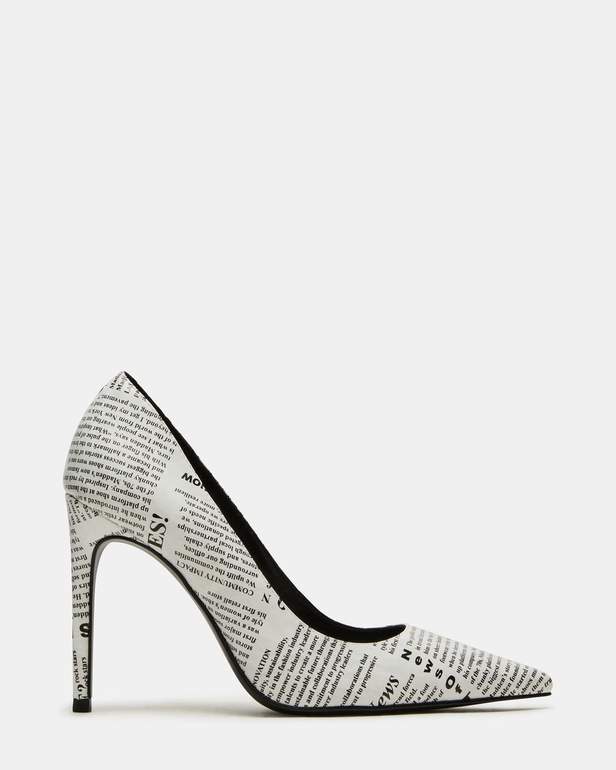 Steve Madden NOIR Newspaper Pointed-Toe Stiletto Pump Women's Heels