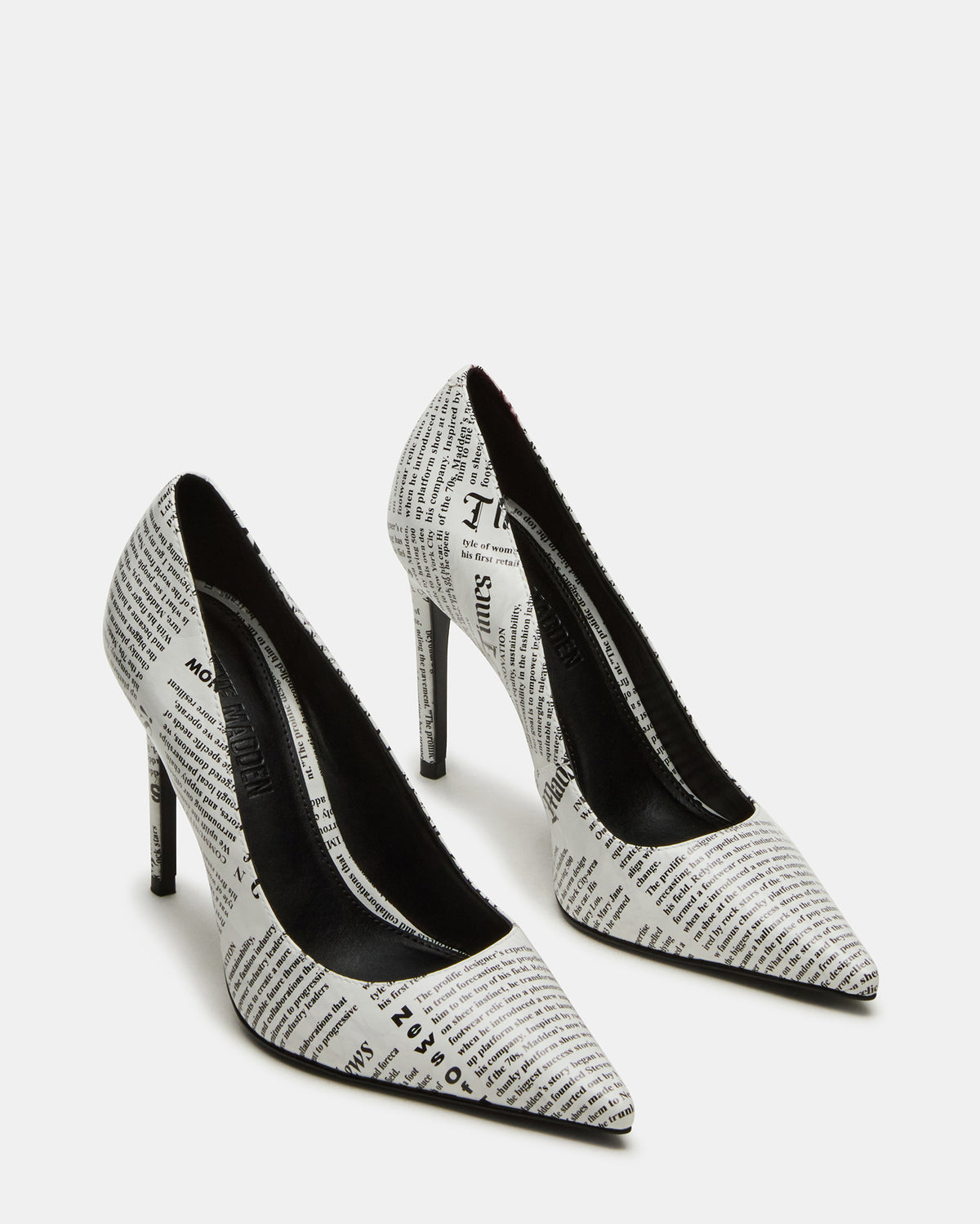 Steve Madden NOIR Newspaper Pointed-Toe Stiletto Pump Women's Heels