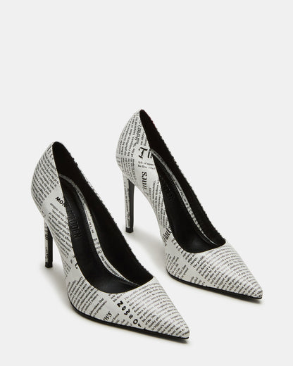 Steve Madden NOIR Newspaper Pointed-Toe Stiletto Pump Women's Heels
