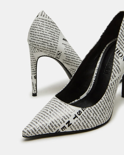 Steve Madden NOIR Newspaper Pointed-Toe Stiletto Pump Women's Heels