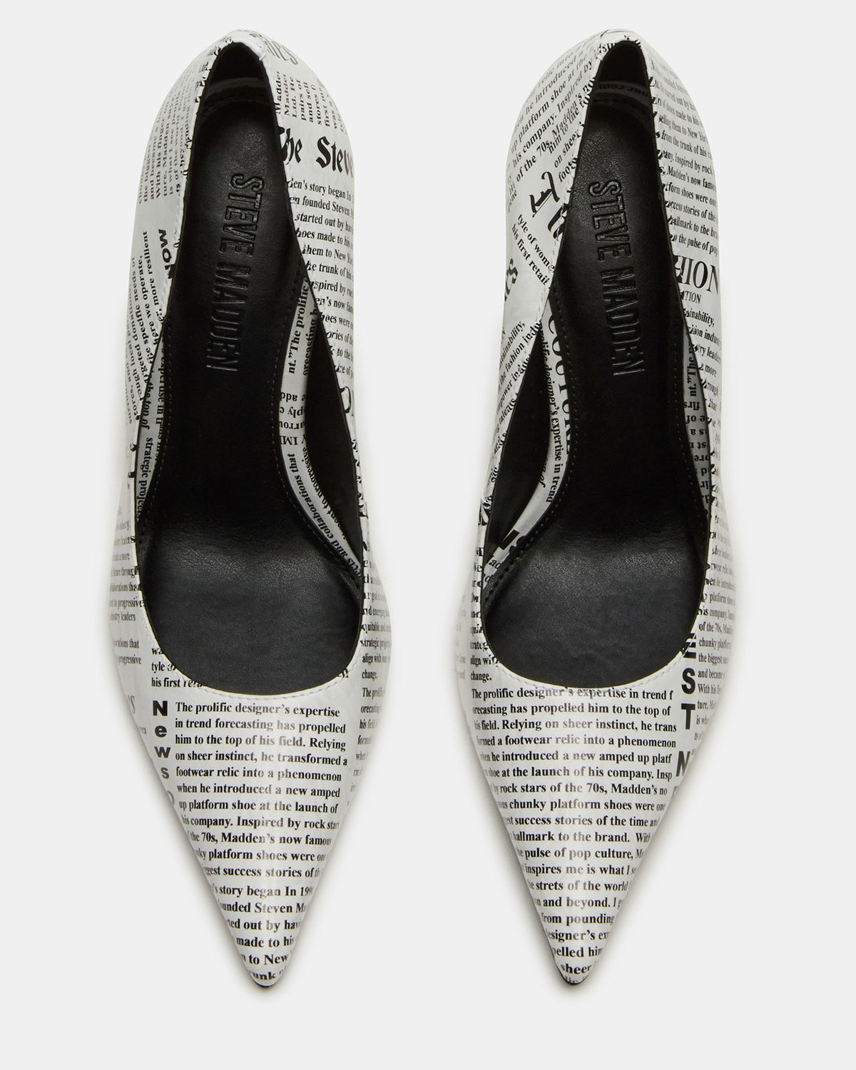Steve Madden NOIR Newspaper Pointed-Toe Stiletto Pump Women's Heels