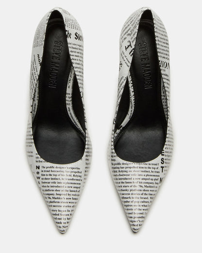 Steve Madden NOIR Newspaper Pointed-Toe Stiletto Pump Women's Heels