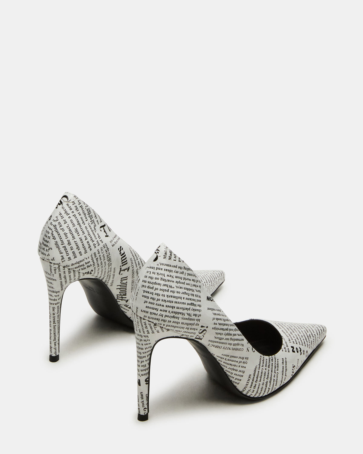 Steve Madden NOIR Newspaper Pointed-Toe Stiletto Pump Women's Heels