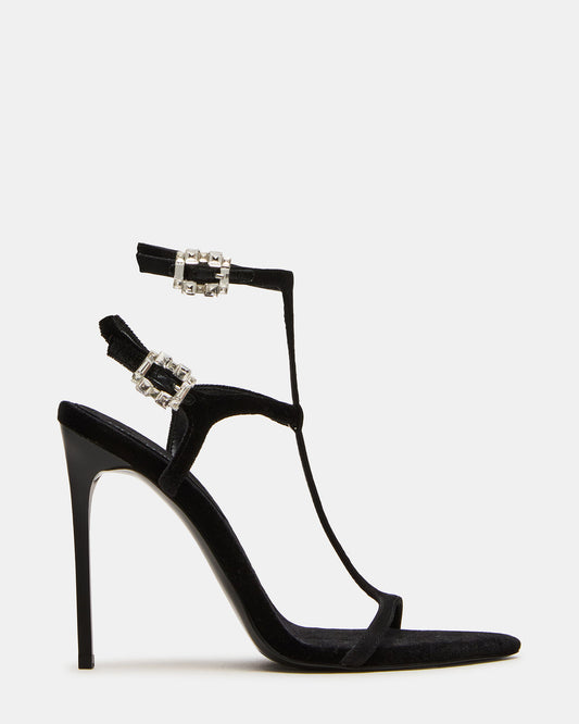 Steve Madden SALMA Black Multi Stiletto Strappy Open-Toe Ankle Strap Women's Heel