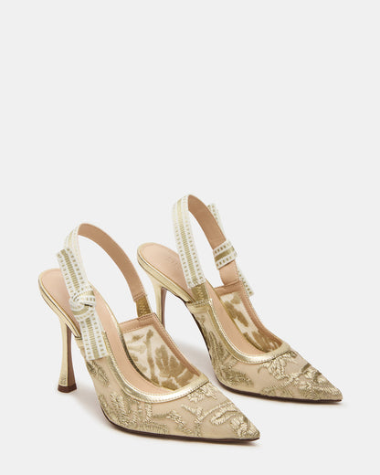 Steve Madden BRI Gold Multi Slingback Pump Women's Heel