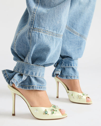 Steve Madden PRIYA Butter Yellow Stones Mule Women's Heel