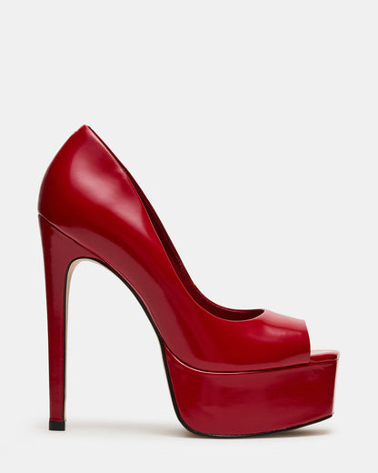 Steve Madden IVES Red Box Platform Square-Toe Stiletto Women's Heel