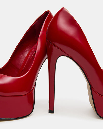 Steve Madden IVES Red Box Platform Square-Toe Stiletto Women's Heel