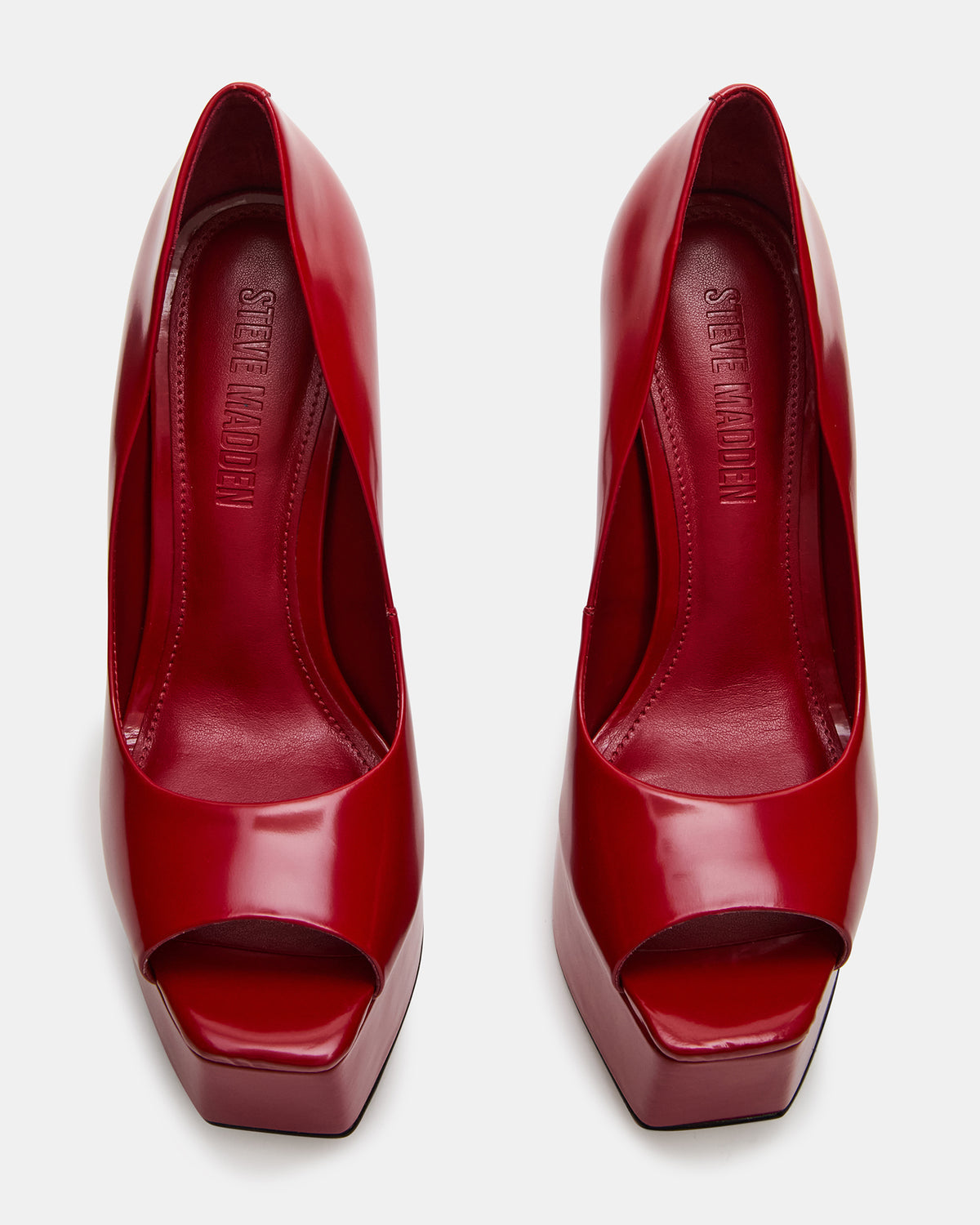 Steve Madden IVES Red Box Platform Square-Toe Stiletto Women's Heel