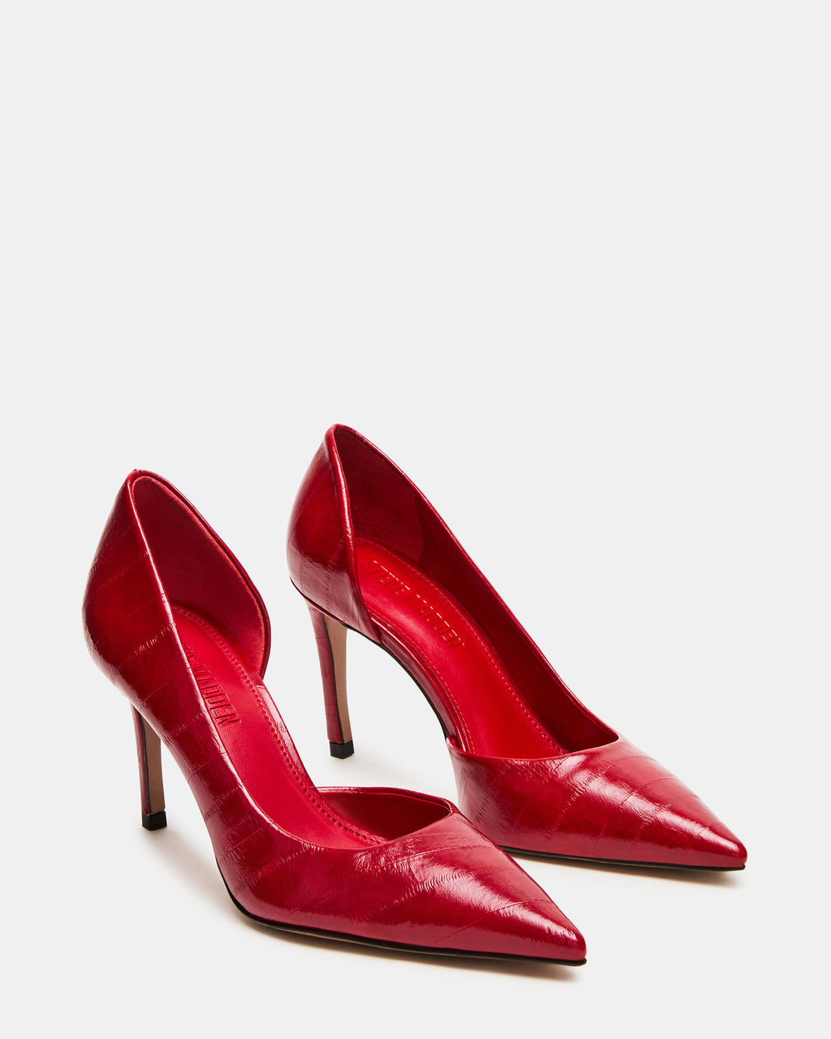 Steve Madden NULA Red Eeel Pointed-Toe Stiletto Pump Women's Heel