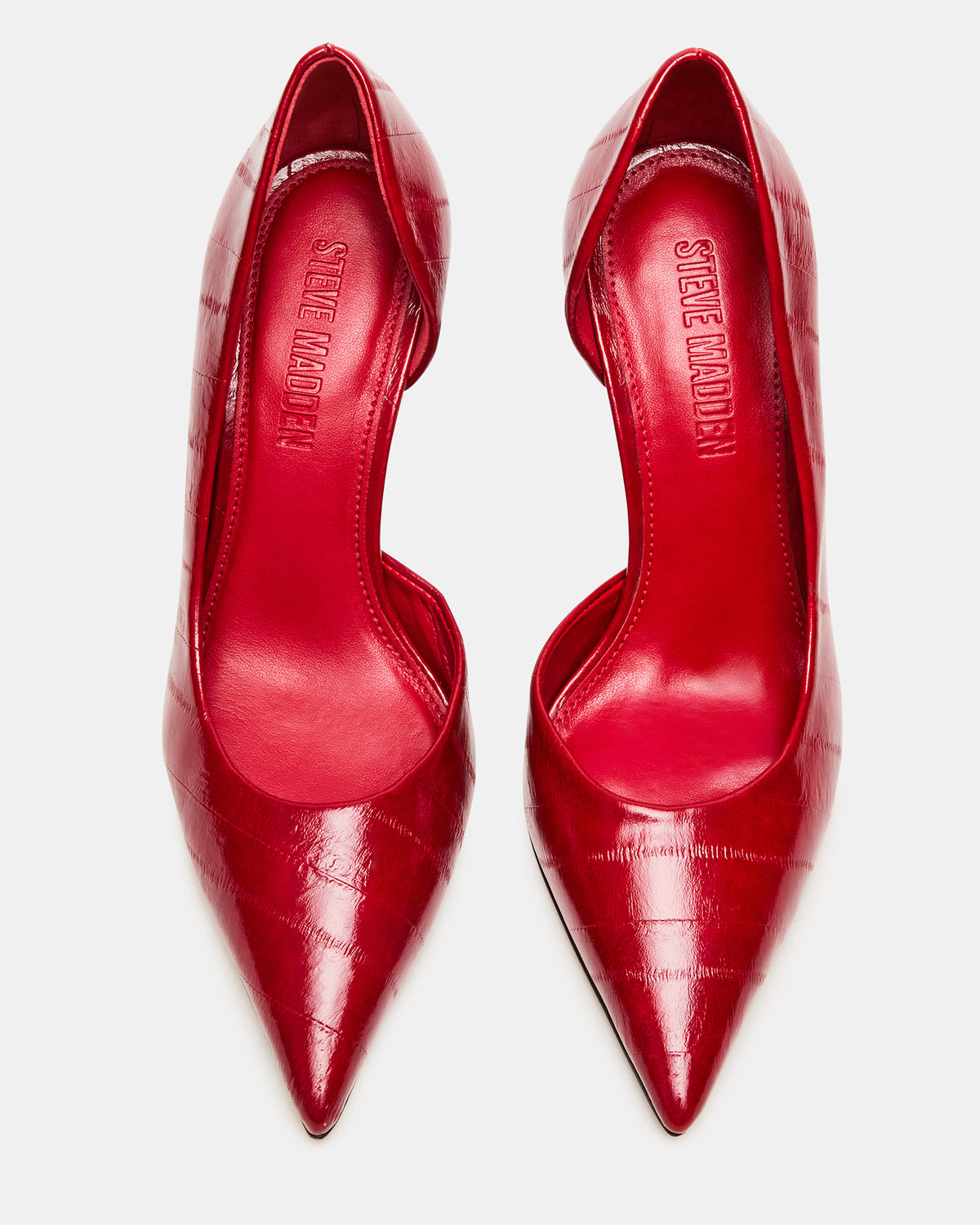 Steve Madden NULA Red Eeel Pointed-Toe Stiletto Pump Women's Heel