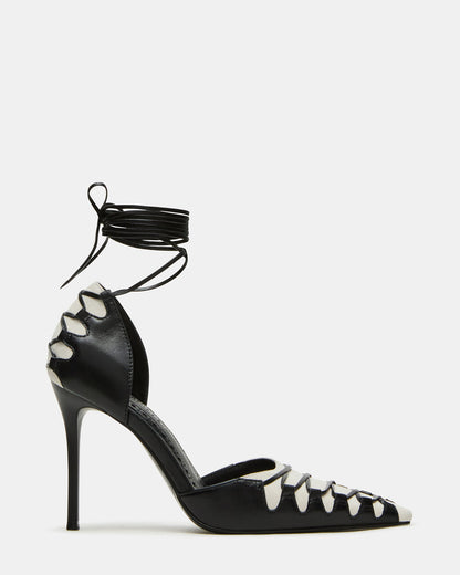 Steve Madden DANGER Black Multi Pointed-Toe Lace-Up Stiletto Pump Women's Heel