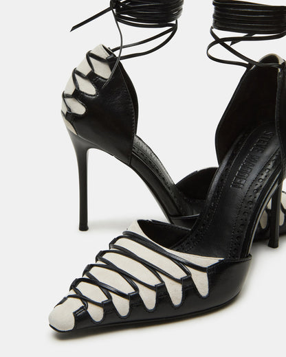 Steve Madden DANGER Black Multi Pointed-Toe Lace-Up Stiletto Pump Women's Heel