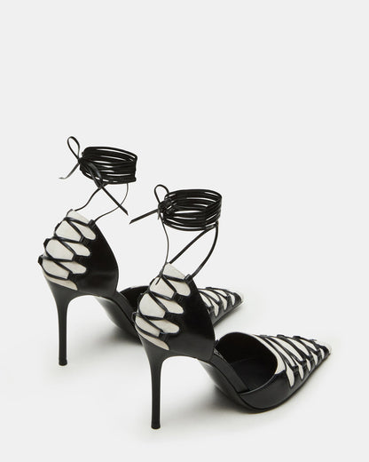 Steve Madden DANGER Black Multi Pointed-Toe Lace-Up Stiletto Pump Women's Heel