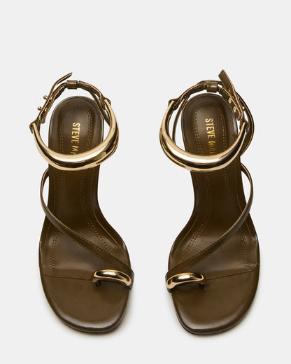 Steve Madden TIA Olive Open-Toe Stiletto Women's Heel