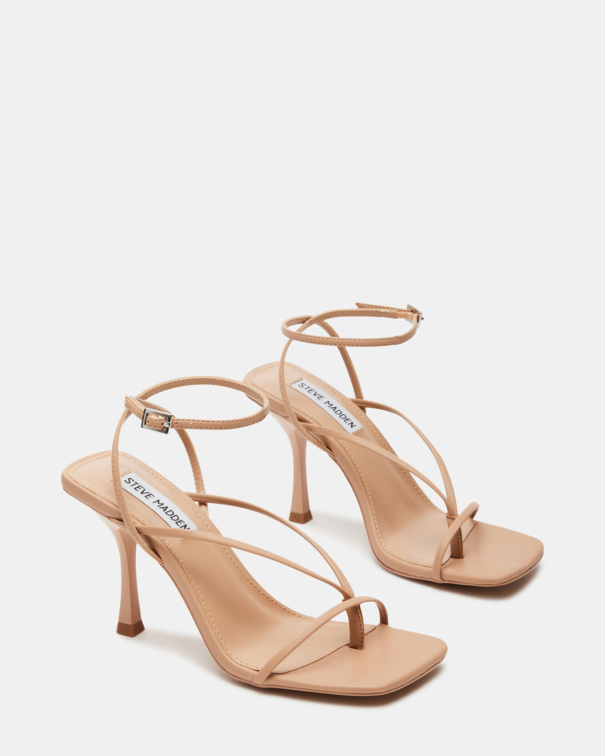 Steve Madden ANNIE Natural Women's Strappy Square Toe Heel