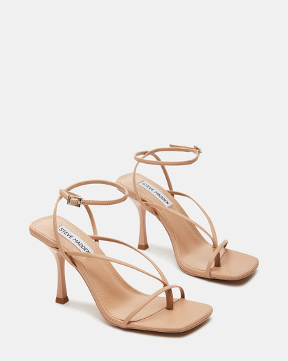 Steve Madden ANNIE Natural Women's Strappy Square Toe Heel