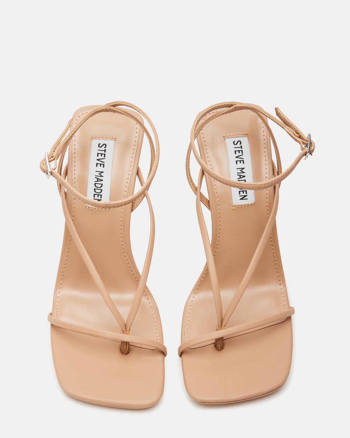 Steve Madden ANNIE Natural Women's Strappy Square Toe Heel