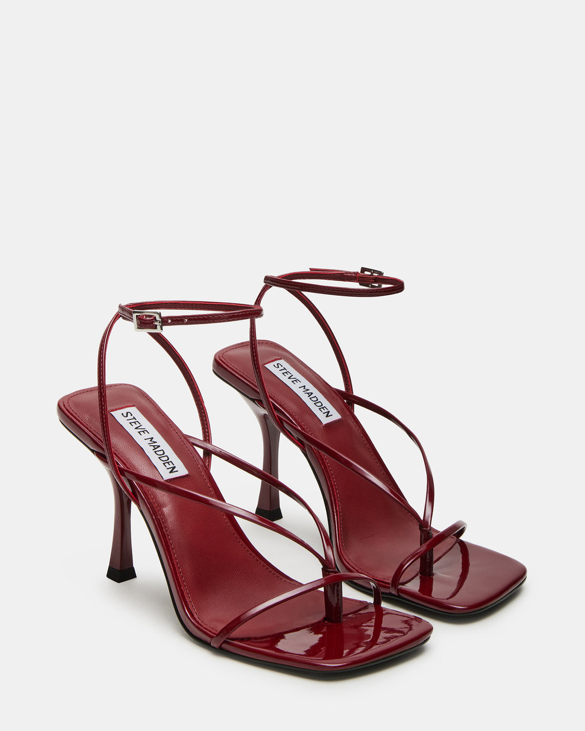 Steve Madden ANNIE Wine Women's Strappy Square Toe Heel