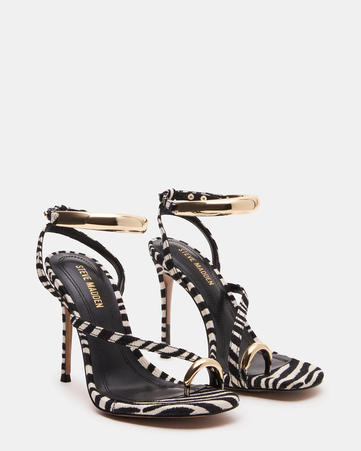 Steve Madden TIA Zebra Open-Toe Stiletto Women's Heel