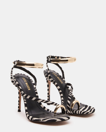 Steve Madden TIA Zebra Open-Toe Stiletto Women's Heel