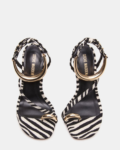 Steve Madden TIA Zebra Open-Toe Stiletto Women's Heel