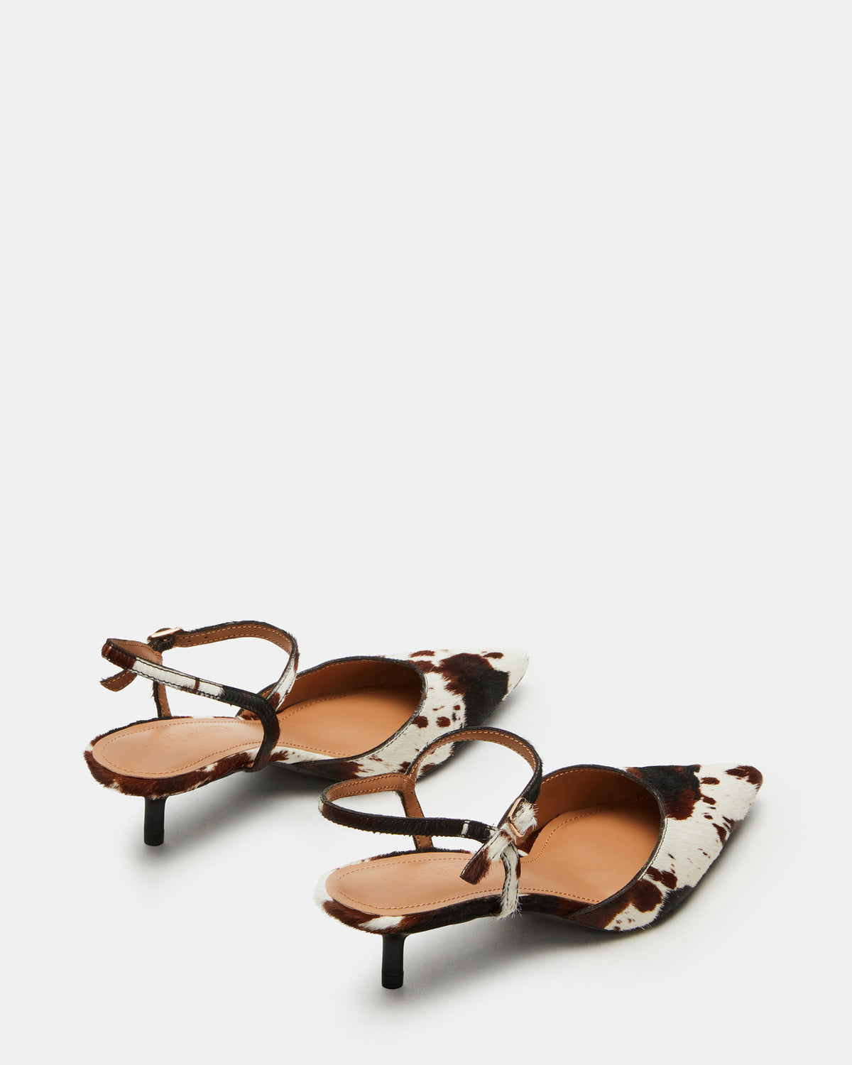 Steve Madden ADELAIDE Brown Cow Print Women's Pointed-Toe Kitten Heel