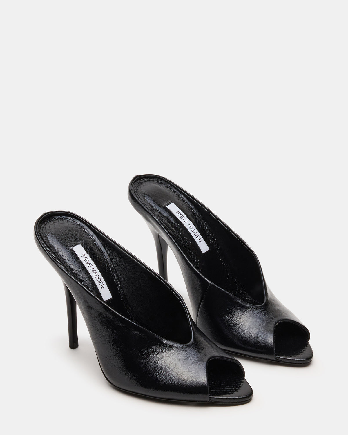 Steve Madden AGAZE Black Peep-Toe Stiletto Women's Heel