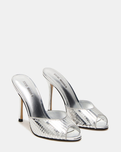 Steve Madden PRIYA Silver Disco Mule Women's Heel